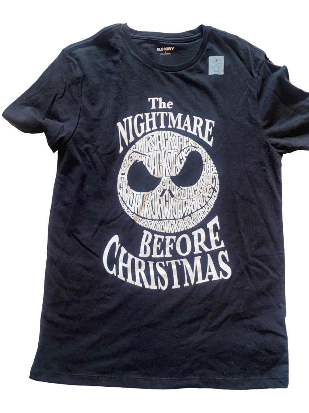 Disney The Nightmare before Christmas black T-shirt Halloween Men's S Small NWT